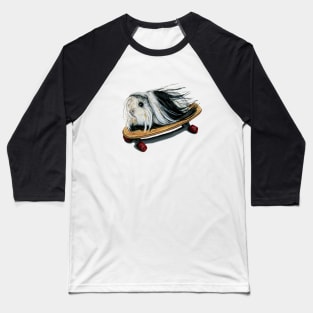 Guinea Pig Longboard Skater Baseball T-Shirt